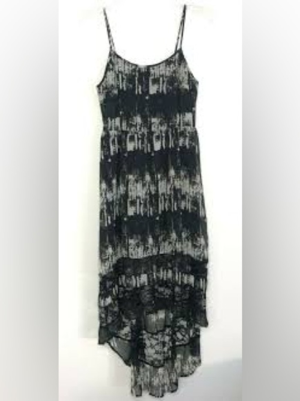 Women’s Black & White High-Low Lace Panel Sun Dress - Picture 4 of 7